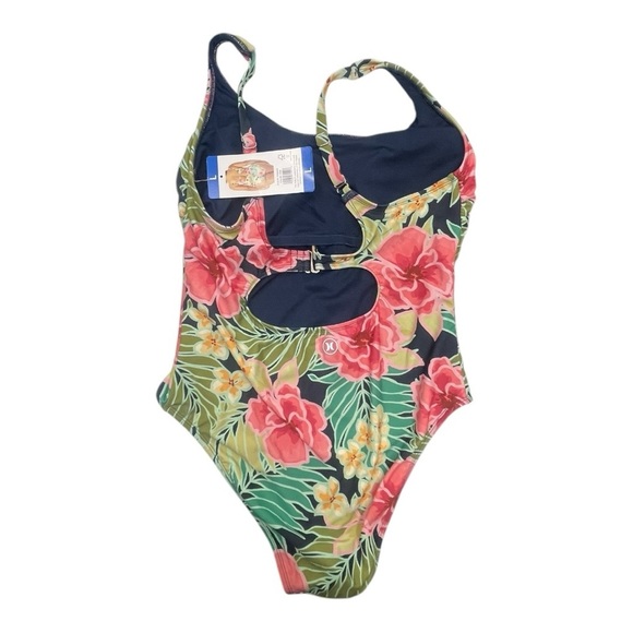 Pink and Green Tropical One Piece Swimsuit - Picture 4 of 9